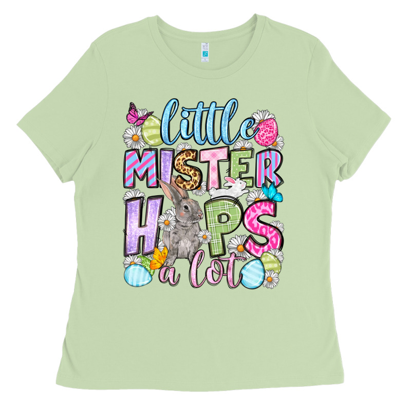Easter Day Little Mister Hops A Lot Ladies Tee by OliviaCreatesArt | Teevron
