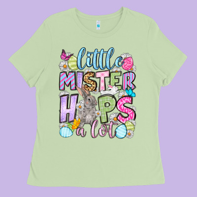 Easter Day Little Mister Hops A Lot Ladies Tee Designed By Oliviacreatesart