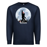 Navy santa bigfoot christmas rock funny sasquatch believe xmas t shirt Premium Sweatshirt - linhVisuals