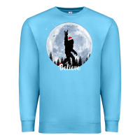 Ocean Blue santa bigfoot christmas rock funny sasquatch believe xmas t shirt Premium Sweatshirt - linhVisuals