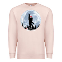 Pale Pink santa bigfoot christmas rock funny sasquatch believe xmas t shirt Premium Sweatshirt - linhVisuals