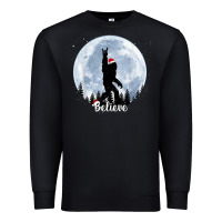 Black santa bigfoot christmas rock funny sasquatch believe xmas t shirt Premium Sweatshirt - linhVisuals