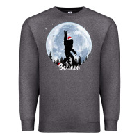 Charcoal Heather santa bigfoot christmas rock funny sasquatch believe xmas t shirt Premium Sweatshirt - linhVisuals