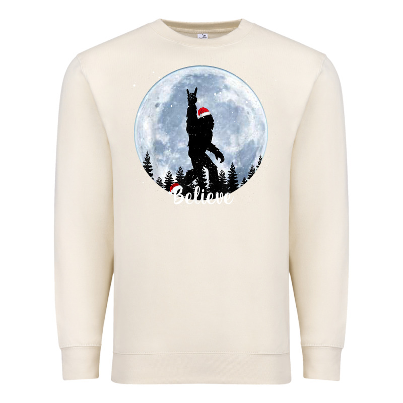 Santa Bigfoot Christmas Rock Funny Sasquatch Believe Xmas T Shirt Premium Sweatshirt by linhVisuals | Teevron