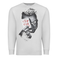 Dove Grey us dc dark knight photo why so serious 01 black h pullover hoodie Premium Sweatshirt - linhVisuals