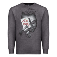 Charcoal Heather us dc dark knight photo why so serious 01 black h pullover hoodie Premium Sweatshirt - linhVisuals