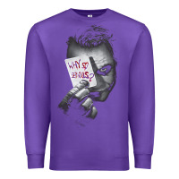 Purple us dc dark knight photo why so serious 01 black h pullover hoodie Premium Sweatshirt - linhVisuals
