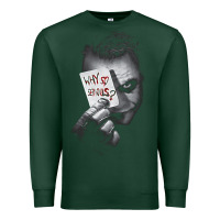 Sports Green us dc dark knight photo why so serious 01 black h pullover hoodie Premium Sweatshirt - linhVisuals
