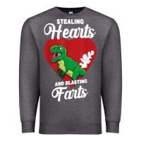 Charcoal Heather stealing hearts and blasting farts valentine's day t shirt Premium Sweatshirt - linhVisuals