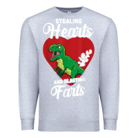 Heather Grey stealing hearts and blasting farts valentine's day t shirt Premium Sweatshirt - linhVisuals