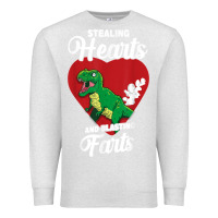 Oatmeal Heather stealing hearts and blasting farts valentine's day t shirt Premium Sweatshirt - linhVisuals