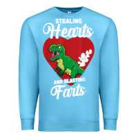 Ocean Blue stealing hearts and blasting farts valentine's day t shirt Premium Sweatshirt - linhVisuals