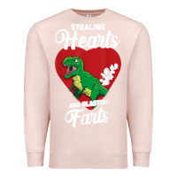 Pale Pink stealing hearts and blasting farts valentine's day t shirt Premium Sweatshirt - linhVisuals