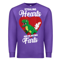Purple stealing hearts and blasting farts valentine's day t shirt Premium Sweatshirt - linhVisuals