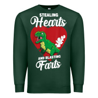 Sports Green stealing hearts and blasting farts valentine's day t shirt Premium Sweatshirt - linhVisuals