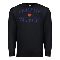Black womens favorite daughter heart distressed vintage faded classic t shir Premium Sweatshirt - linhVisuals