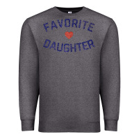 Charcoal Heather womens favorite daughter heart distressed vintage faded classic t shir Premium Sweatshirt - linhVisuals