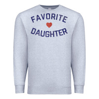 Heather Grey womens favorite daughter heart distressed vintage faded classic t shir Premium Sweatshirt - linhVisuals