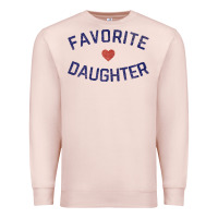 Pale Pink womens favorite daughter heart distressed vintage faded classic t shir Premium Sweatshirt - linhVisuals