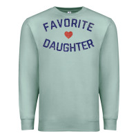 Seafoam womens favorite daughter heart distressed vintage faded classic t shir Premium Sweatshirt - linhVisuals