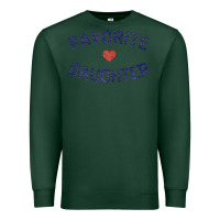Sports Green womens favorite daughter heart distressed vintage faded classic t shir Premium Sweatshirt - linhVisuals