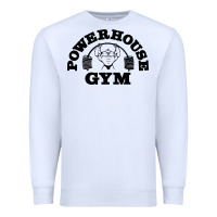 White POWERHOUSE GYM Premium Sweatshirt - linhVisuals