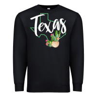 Black texas state map pride cactus vintage texas sweatshirt Premium Sweatshirt - linhVisuals