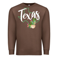 Texas State Map Pride Cactus Vintage Texas Sweatshirt Premium Sweatshirt | Teevron