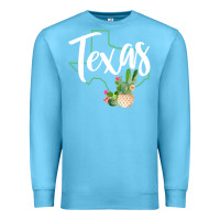 Ocean Blue texas state map pride cactus vintage texas sweatshirt Premium Sweatshirt - linhVisuals