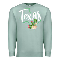 Seafoam texas state map pride cactus vintage texas sweatshirt Premium Sweatshirt - linhVisuals