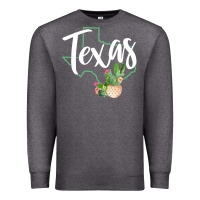 Charcoal Heather texas state map pride cactus vintage texas sweatshirt Premium Sweatshirt - linhVisuals