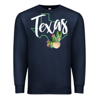 Navy texas state map pride cactus vintage texas sweatshirt Premium Sweatshirt - linhVisuals