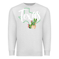 Oatmeal Heather texas state map pride cactus vintage texas sweatshirt Premium Sweatshirt - linhVisuals
