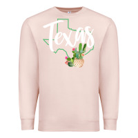 Pale Pink texas state map pride cactus vintage texas sweatshirt Premium Sweatshirt - linhVisuals