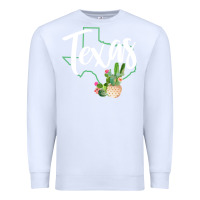 White texas state map pride cactus vintage texas sweatshirt Premium Sweatshirt - linhVisuals