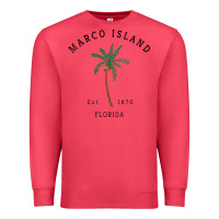 Cardinal womens marco island florida colorful palm tree retro novelty art v nec Premium Sweatshirt - linhVisuals