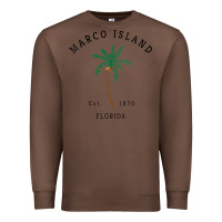 Chestnut womens marco island florida colorful palm tree retro novelty art v nec Premium Sweatshirt - linhVisuals