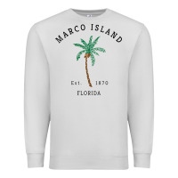 Dove Grey womens marco island florida colorful palm tree retro novelty art v nec Premium Sweatshirt - linhVisuals
