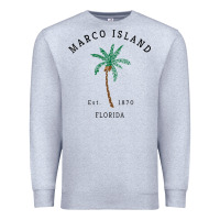 Heather Grey womens marco island florida colorful palm tree retro novelty art v nec Premium Sweatshirt - linhVisuals
