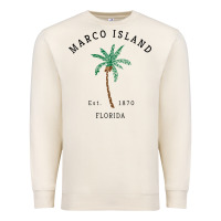 Sandshell womens marco island florida colorful palm tree retro novelty art v nec Premium Sweatshirt - linhVisuals