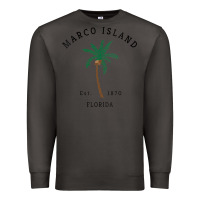 Smoke womens marco island florida colorful palm tree retro novelty art v nec Premium Sweatshirt - linhVisuals