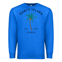 True Royal womens marco island florida colorful palm tree retro novelty art v nec Premium Sweatshirt - linhVisuals