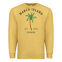 Antique Gold womens marco island florida colorful palm tree retro novelty art v nec Premium Sweatshirt - linhVisuals