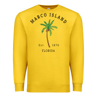 Lemon womens marco island florida colorful palm tree retro novelty art v nec Premium Sweatshirt - linhVisuals