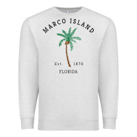 Oatmeal Heather womens marco island florida colorful palm tree retro novelty art v nec Premium Sweatshirt - linhVisuals