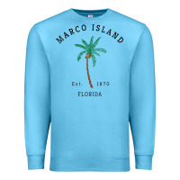 Ocean Blue womens marco island florida colorful palm tree retro novelty art v nec Premium Sweatshirt - linhVisuals