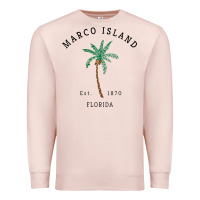 Pale Pink womens marco island florida colorful palm tree retro novelty art v nec Premium Sweatshirt - linhVisuals