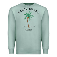 Seafoam womens marco island florida colorful palm tree retro novelty art v nec Premium Sweatshirt - linhVisuals