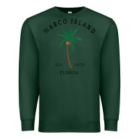 Sports Green womens marco island florida colorful palm tree retro novelty art v nec Premium Sweatshirt - linhVisuals