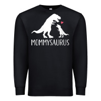 Black womens mommysaurus mom and baby dinosaur v neck t shirt Premium Sweatshirt - linhVisuals